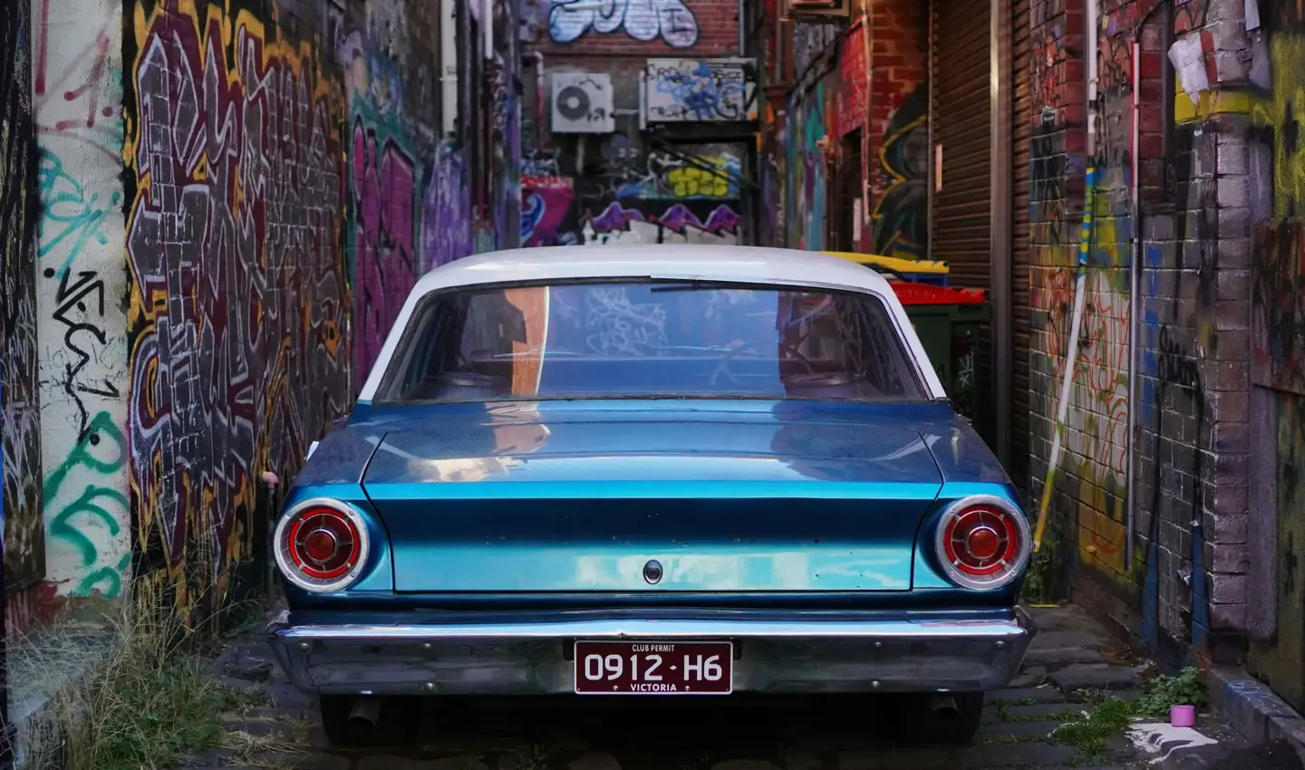 A classic car being prepared for a Victorian club permit